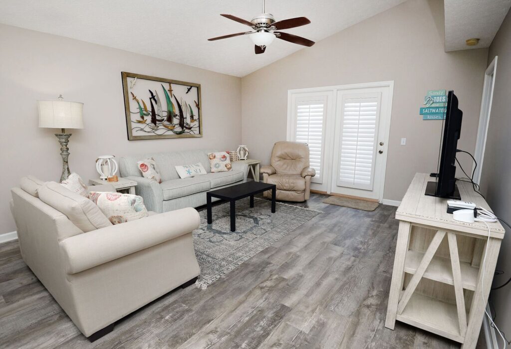 Living room in one of our Panama City Beach rentals
