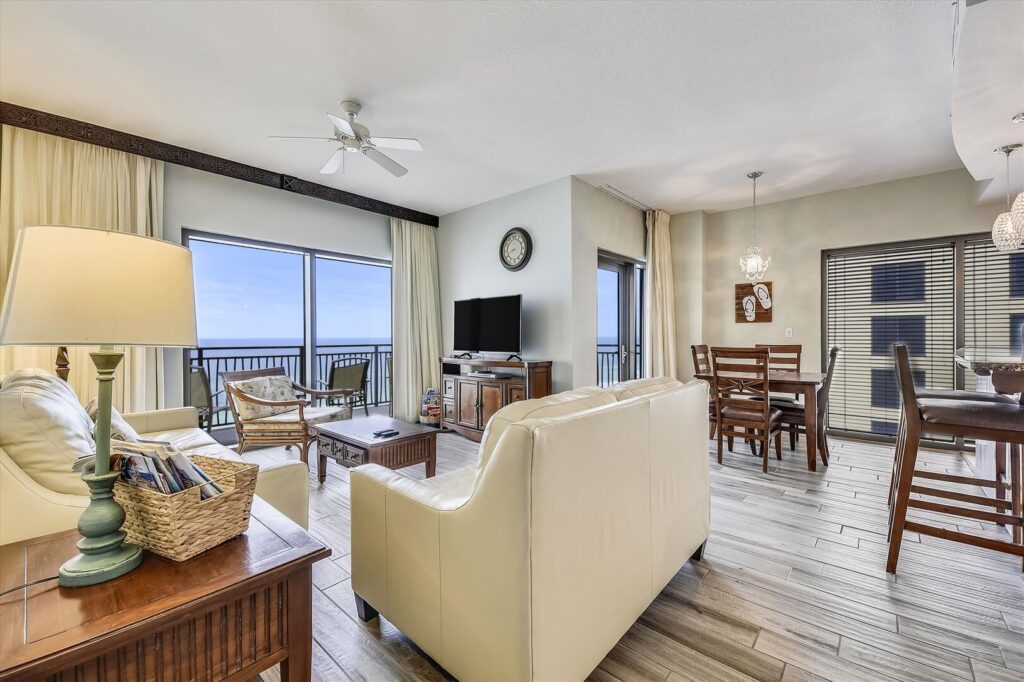 Living room in one of our Panama City Beach rentals