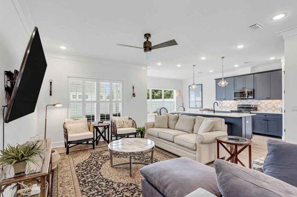 Living area in one of our Panama City Beach rentals